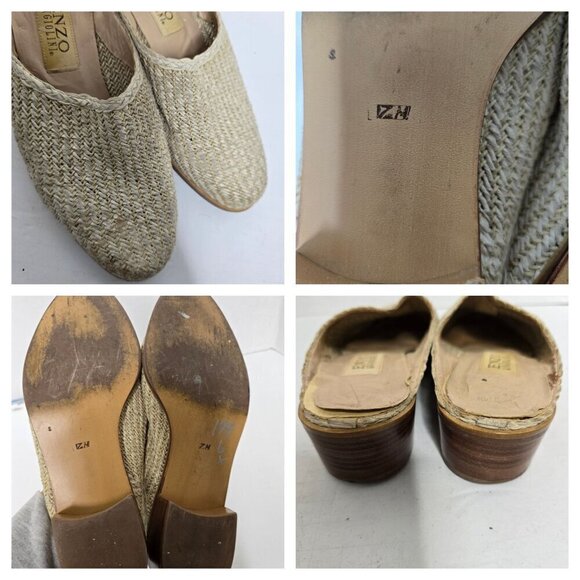 Vintage Enzo Angiolini Tan Woven Slip On Mule - Picture 2 of 14
